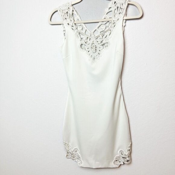 REVOLVE BRAND DRESS THE POPULATION Pearl White Cocktail Mini Dress Size XS - Picture 1 of 9